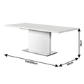 Masă de dining culoare albă HG, 160-200x90 cm, KORINTOS