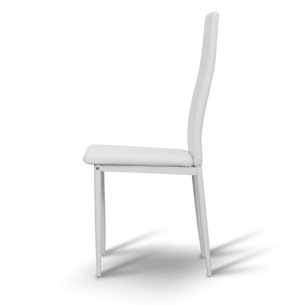 Scaun, piele eco albă/metal alb, COLETA NOVA
