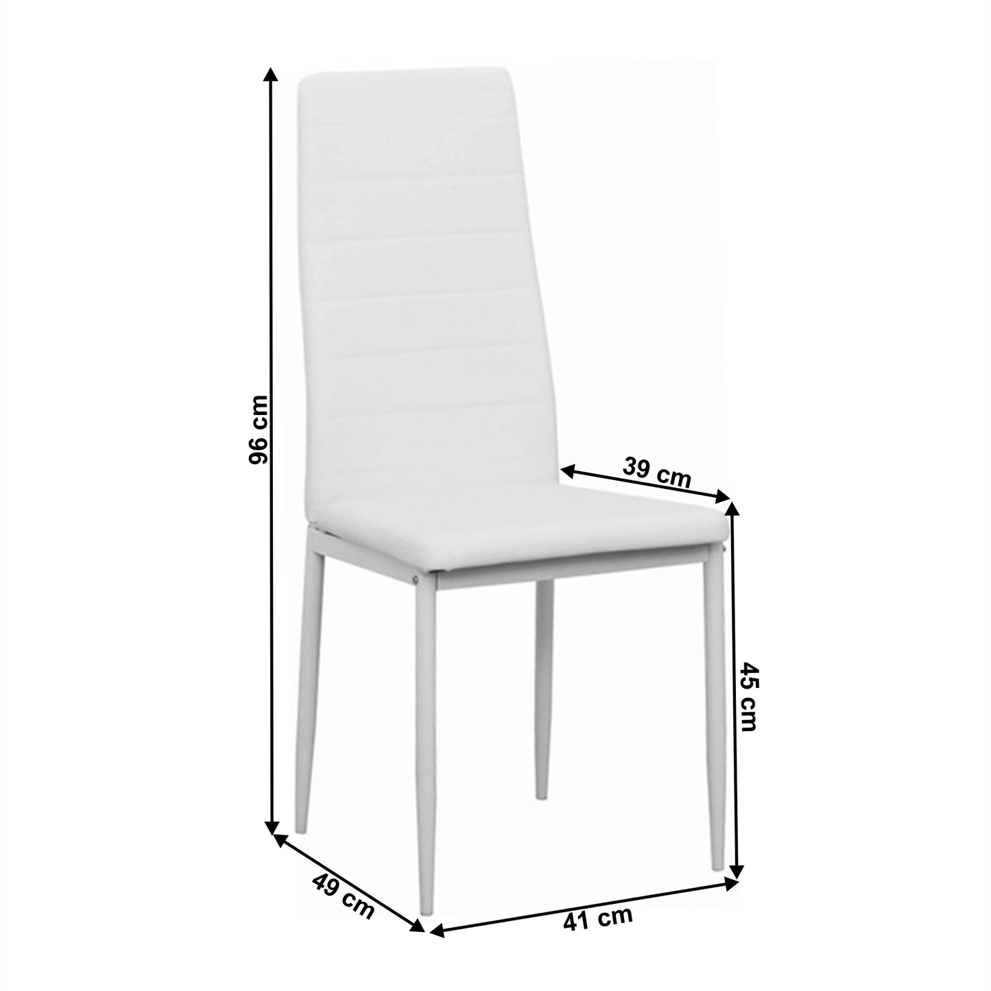 Scaun, piele eco albă/metal alb, COLETA NOVA