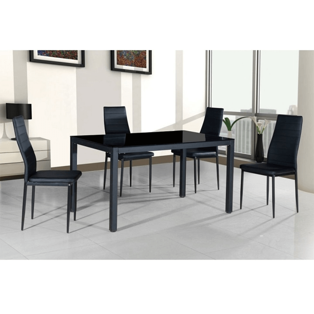 Scaun, piele eco neagră/metal negru, COLETA NOVA