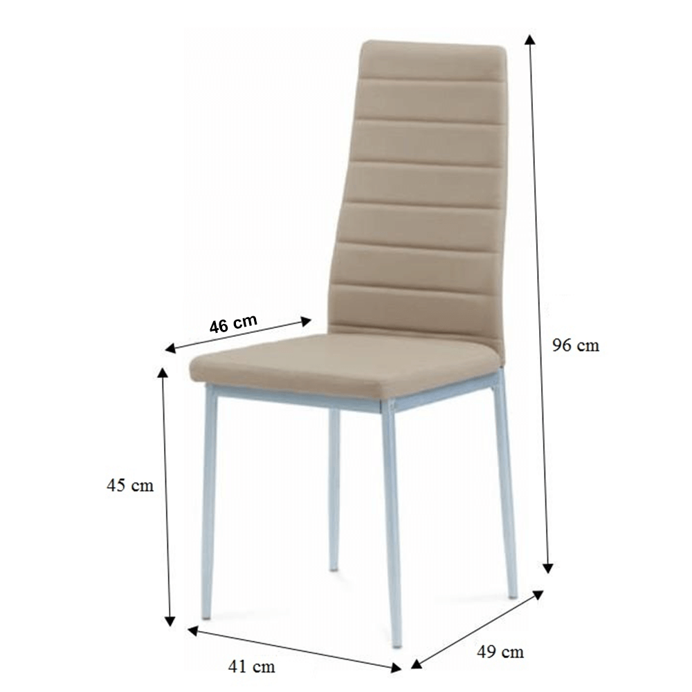 Scaun, piele eco bej/metal gri, COLETA NOVA