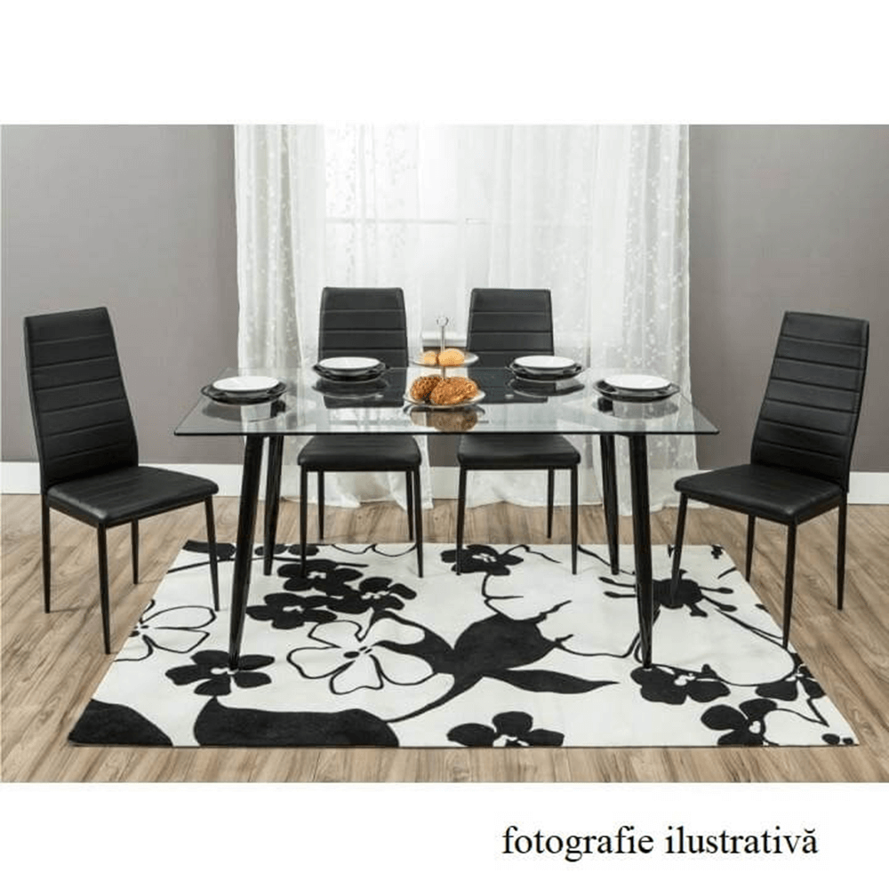Scaun, piele eco bej/metal gri, COLETA NOVA