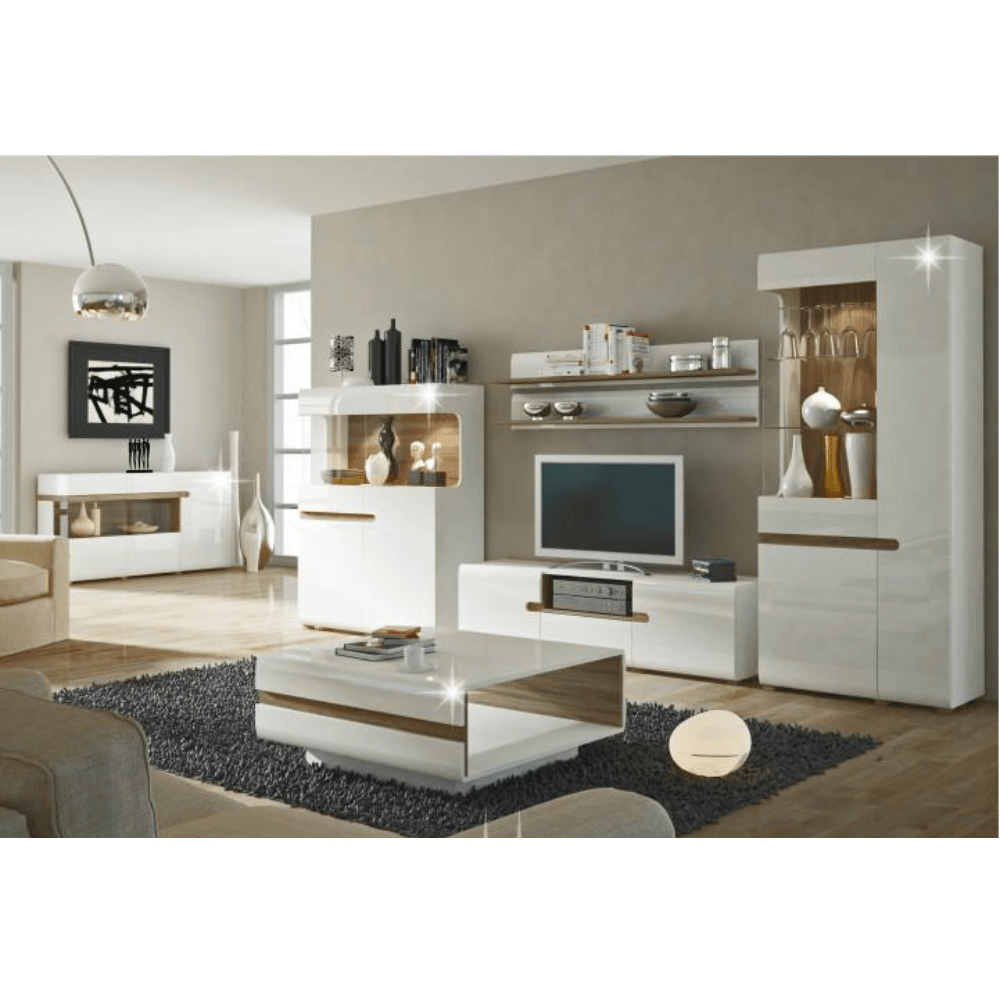 Scrin, alb extra luciu ridicat HG/stejar sonoma truflu, LYNATET TYP 35