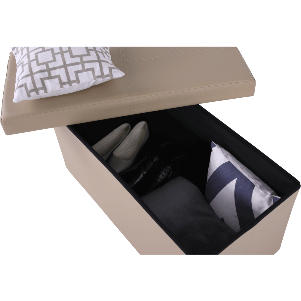 Taburet pliabil, piele eco maro, IMRA