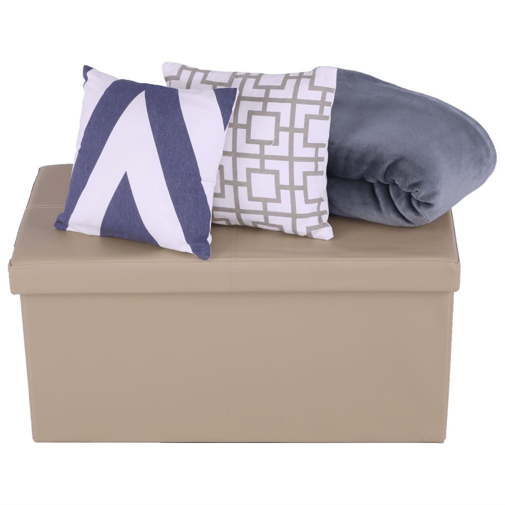 Taburet pliabil, piele eco maro, IMRA