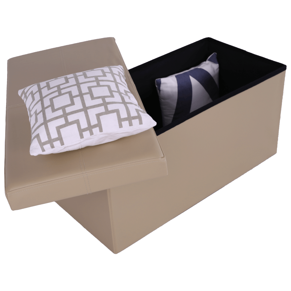 Taburet pliabil, piele eco maro, IMRA