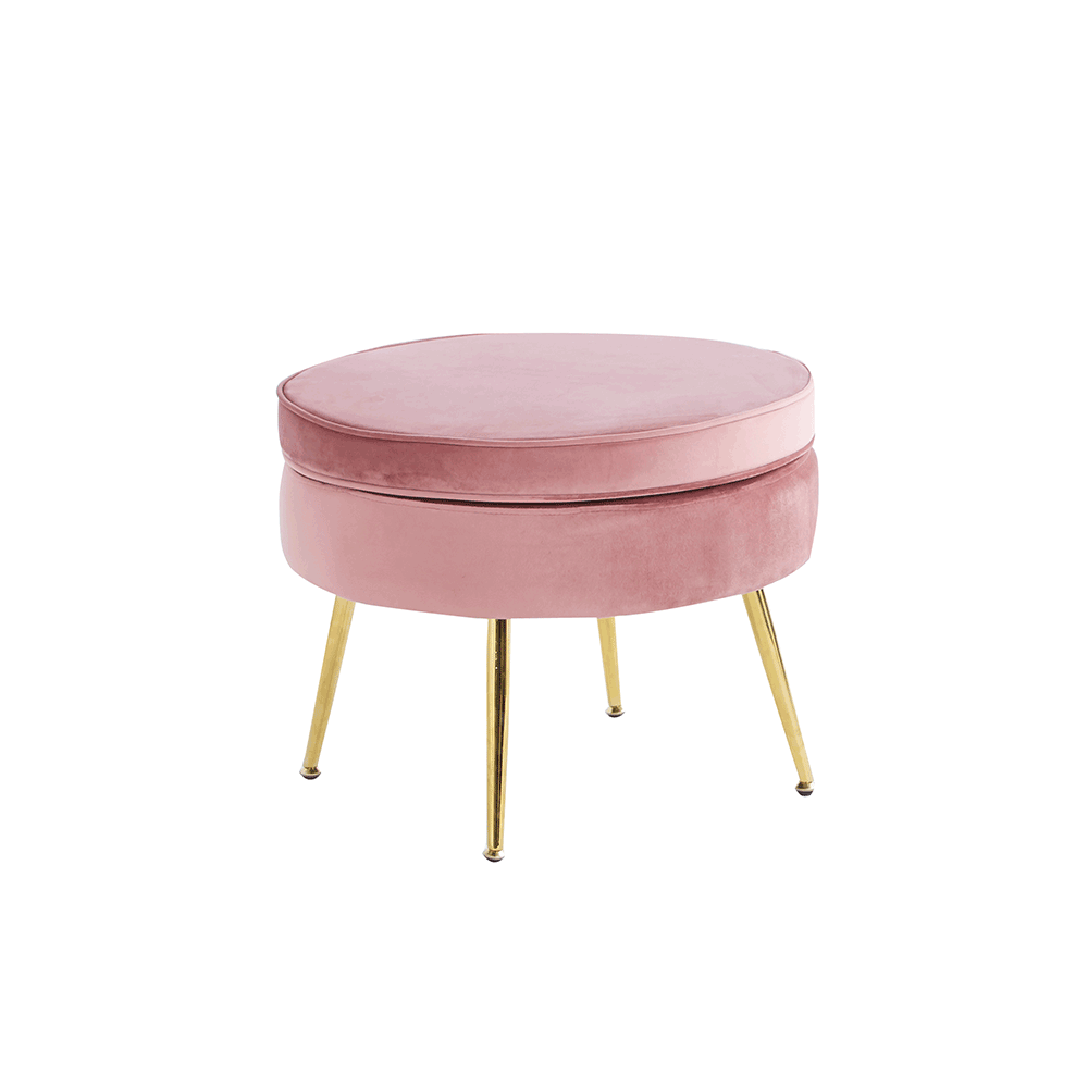 Scaun de lux, ţesătură de catifea roz / auriu cromat, Art-deco, NOBLIN TIP 1