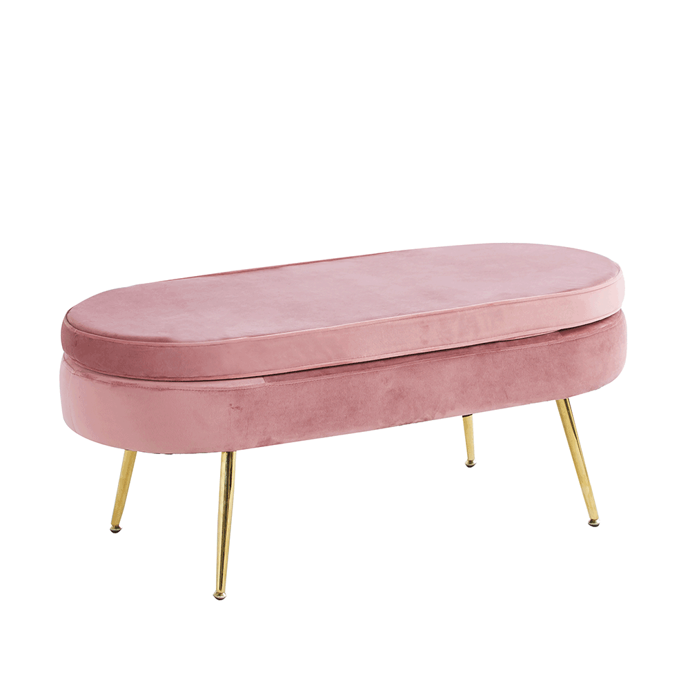 Scaun de lux, ţesătură de catifea roz / crom auriu, Art-deco, NOBLIN TABURET TIP 2