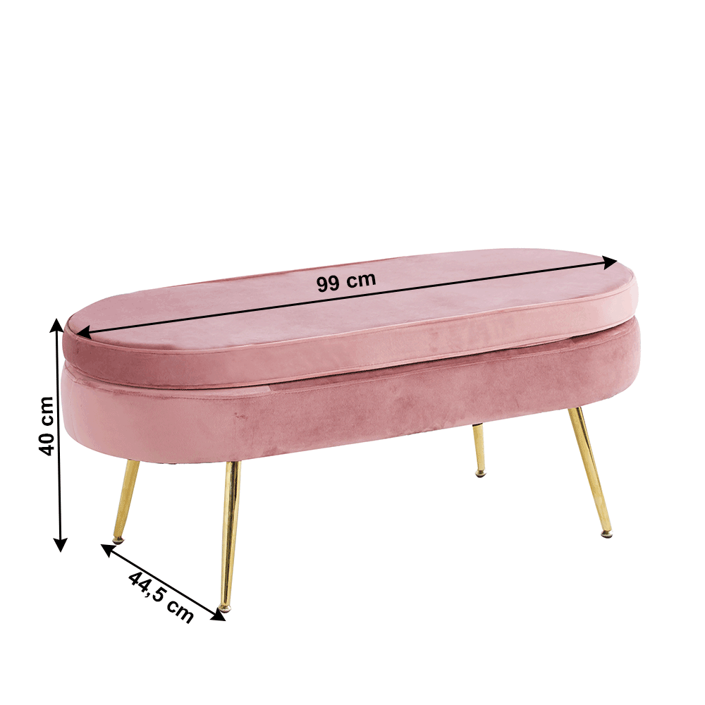 Scaun de lux, ţesătură de catifea roz / crom auriu, Art-deco, NOBLIN TABURET TIP 2