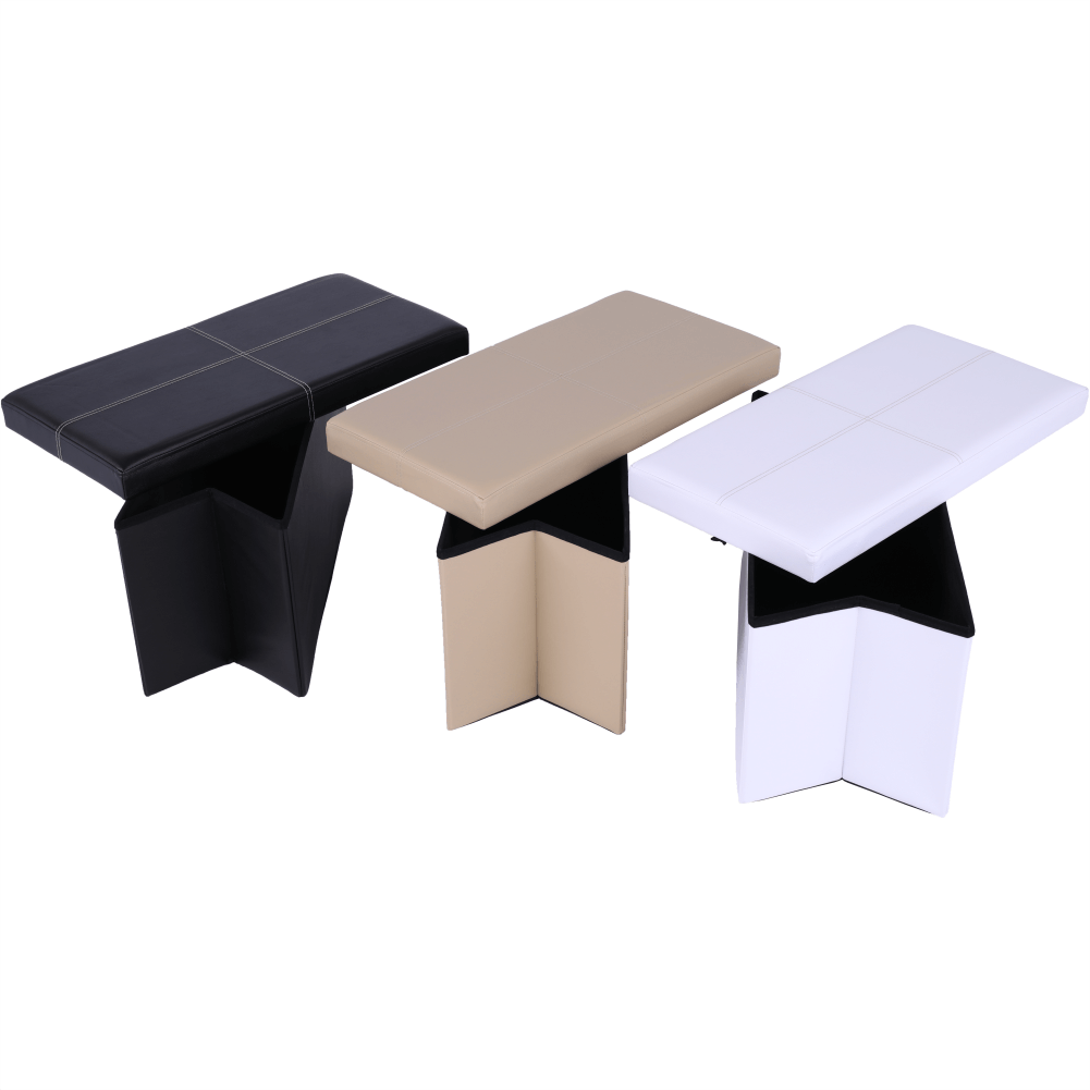 Taburet pliabil, piele eco maro, IMRA