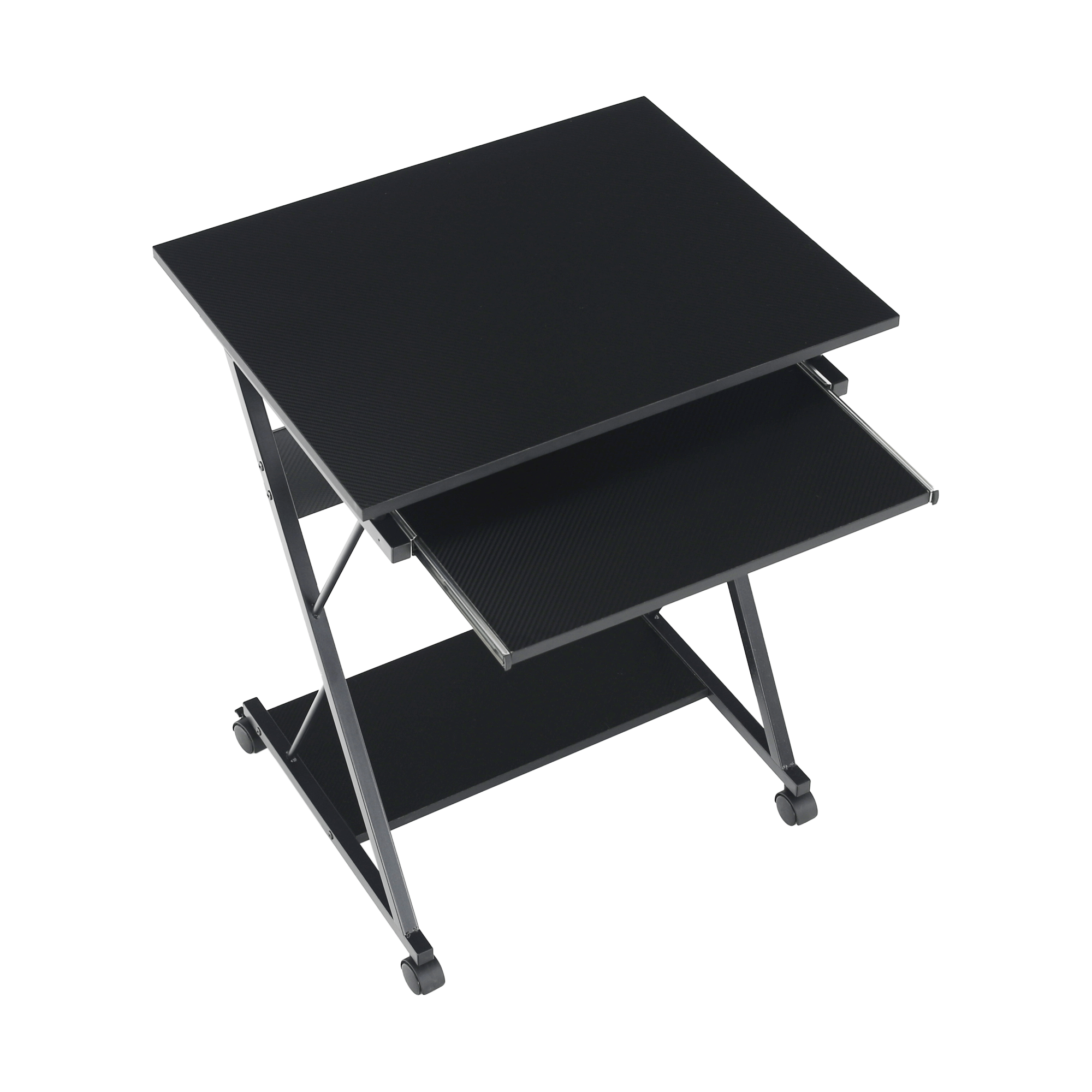 Masă mobilă pentru PC/masă de joc cu roţi, negru, TARAK