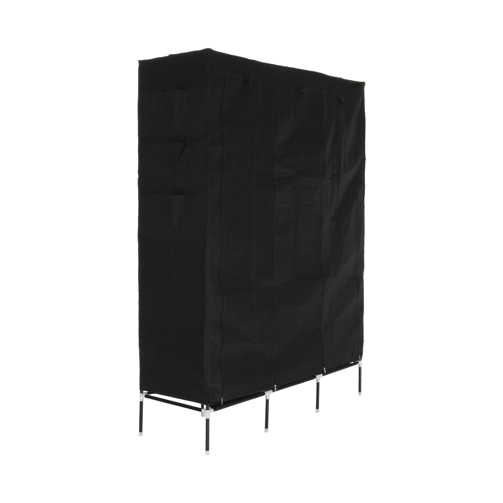 Organizator de garderobă, material textil/metal, negru, TARON VNW05