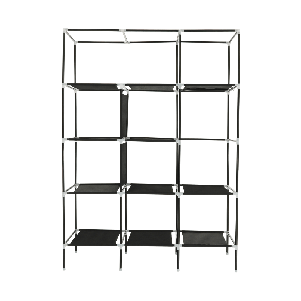 Organizator de garderobă, material textil/metal, negru, TARON VNW05