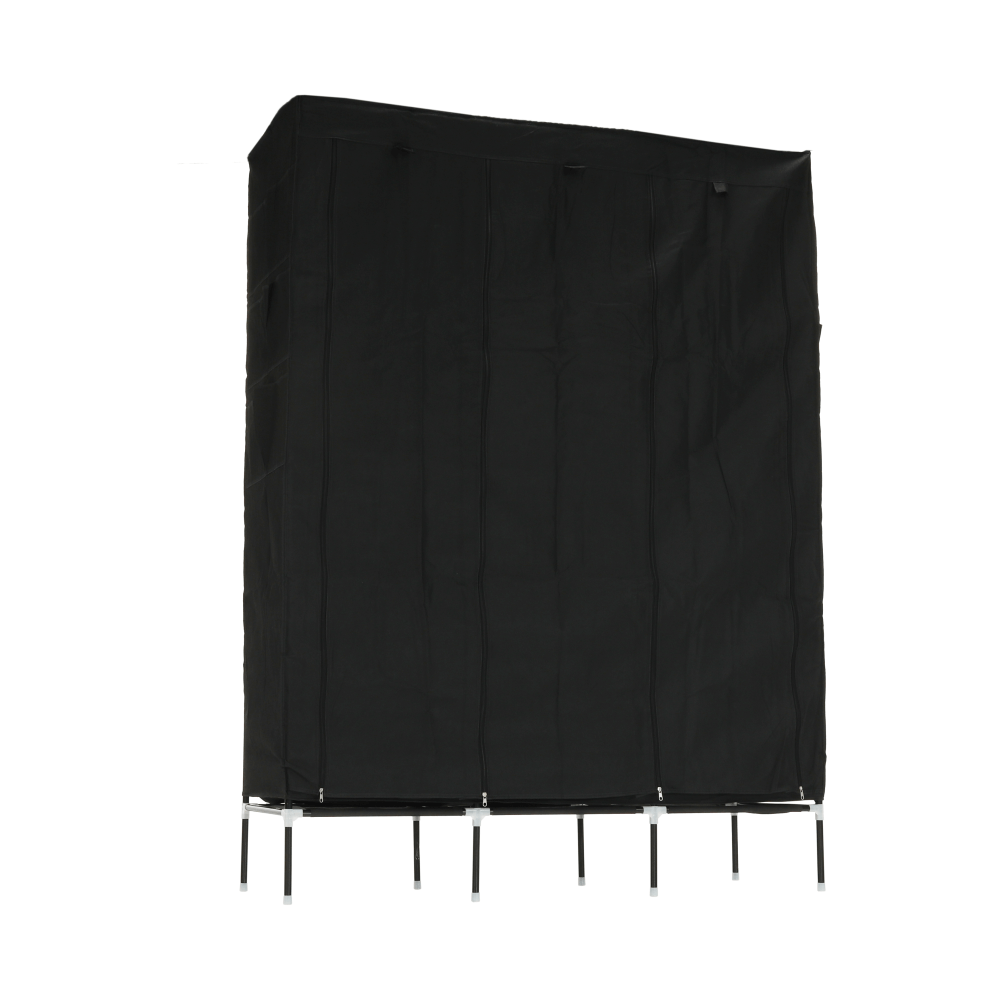 Organizator de garderobă, material textil/metal, negru, TARON VNW05