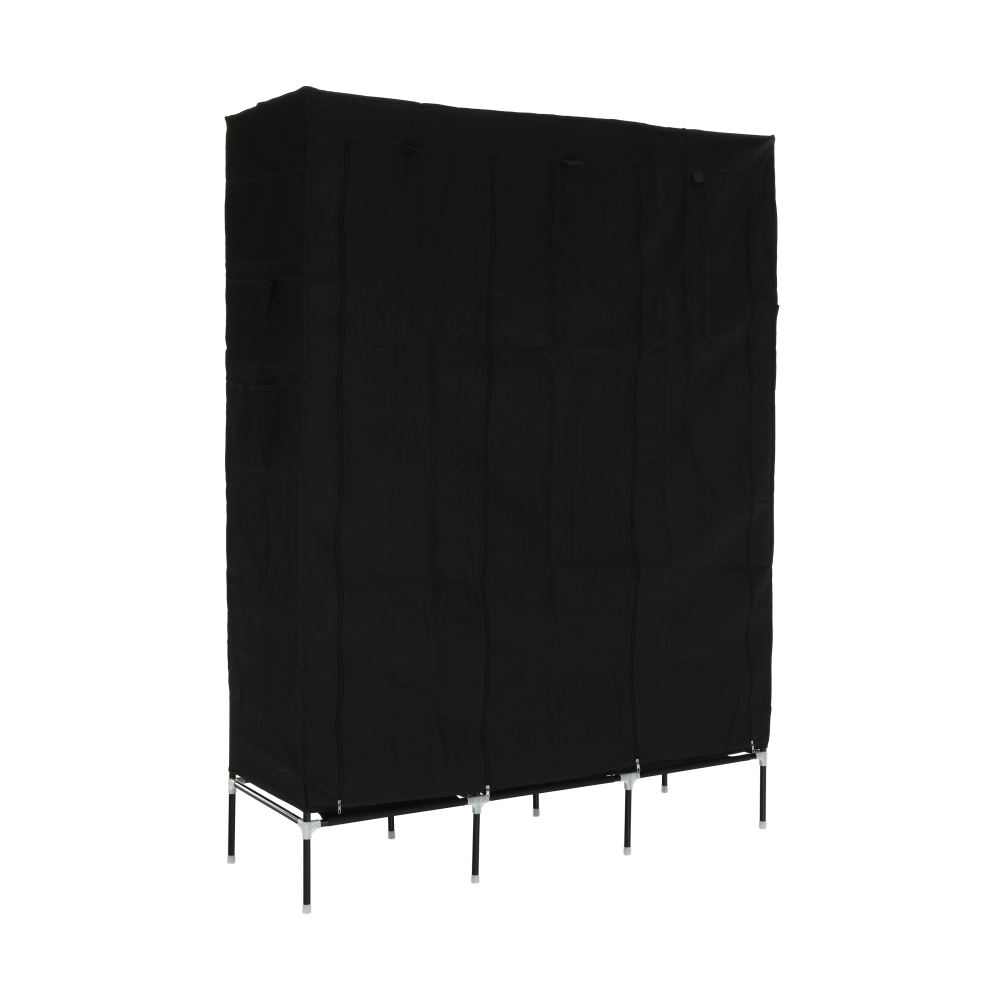 Organizator de garderobă, material textil/metal, negru, TARON VNW05