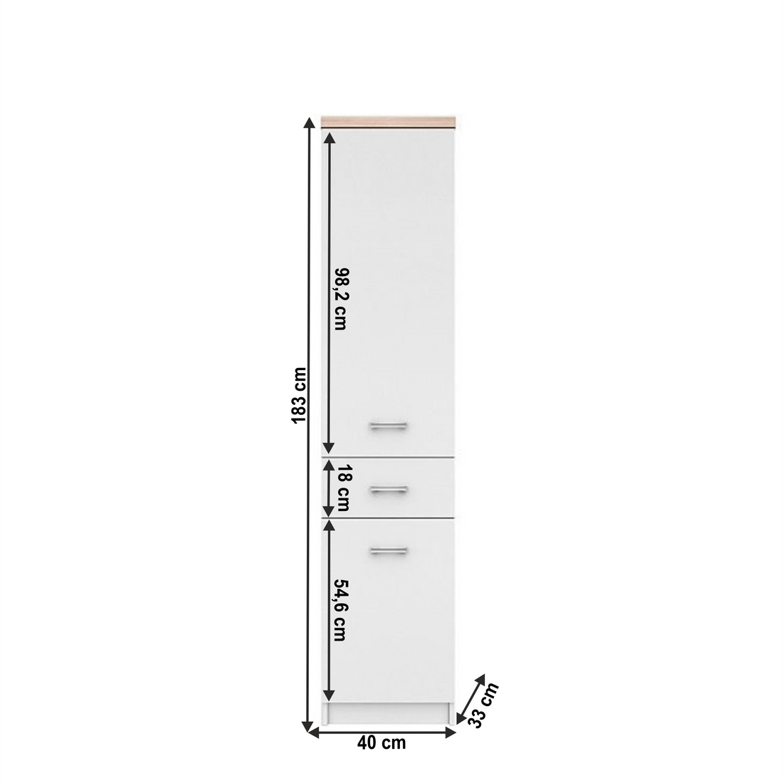 Dulap 2D1S, alb/stejar sonoma, TOPTY TYP 05