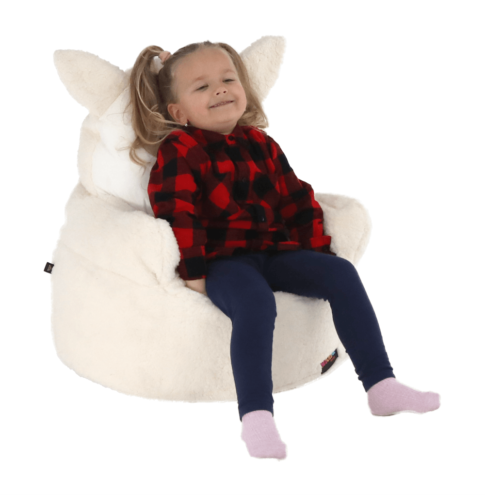 Fotoliu tip sac, material textil alb/smântână, BABY TIPUL 3