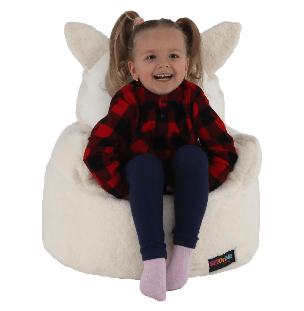 Fotoliu tip sac, material textil alb/smântână, BABY TIPUL 3