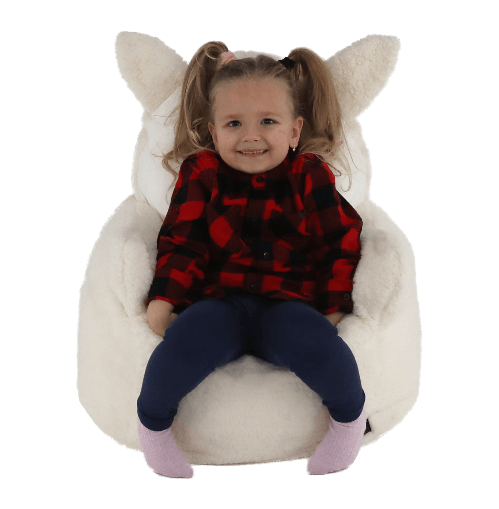 Fotoliu tip sac, material textil alb/smântână, BABY TIPUL 3