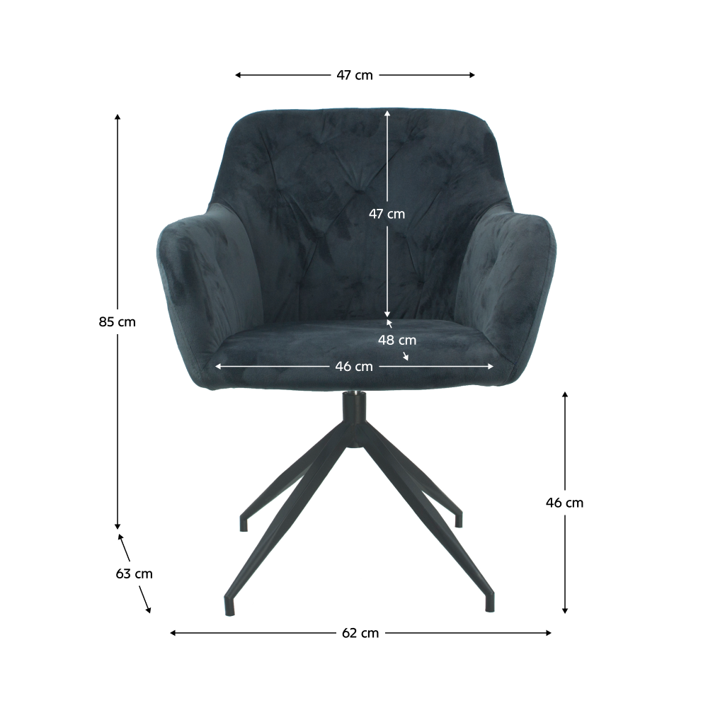 Scaun pivotant, ţesătură de catifea gri închis/negru, VELEZA NEW