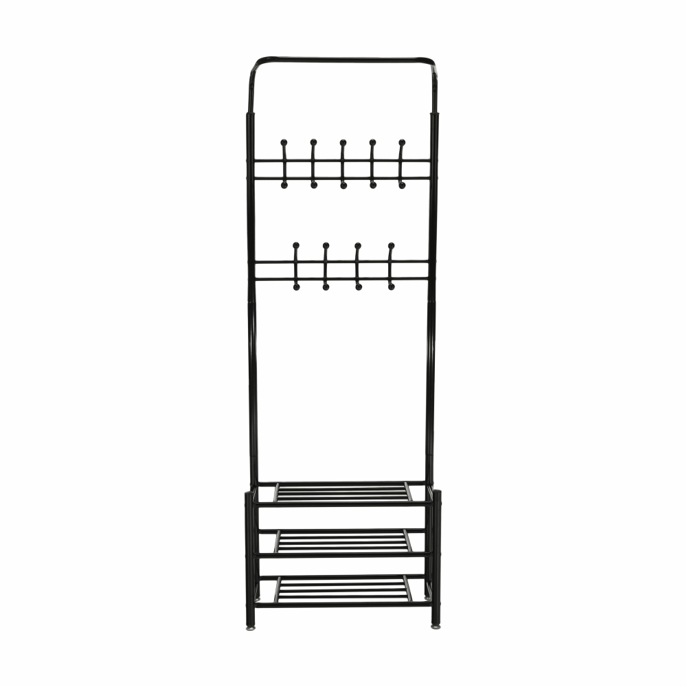 Cuier cu dulap pt. încălţăminte, metal negru, BARNUM