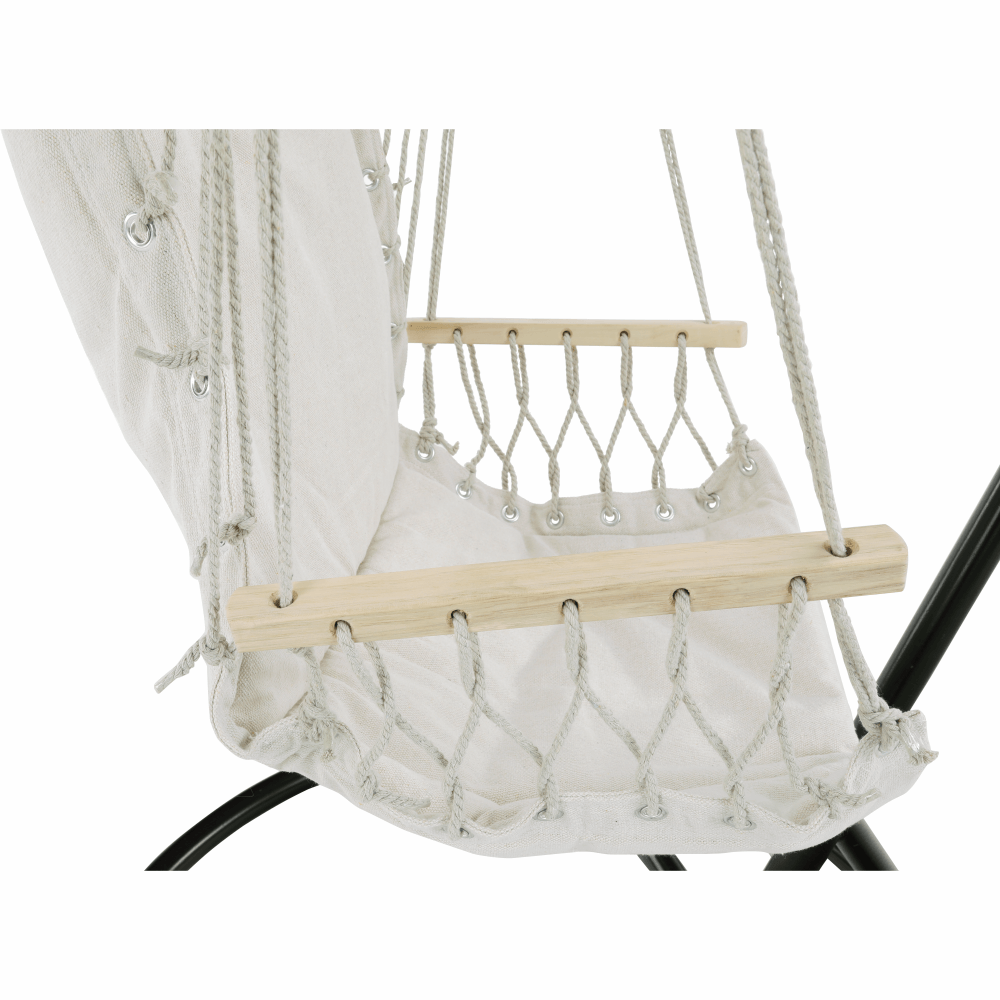 Scaun suspendabil, bumbac / lemn, alb, VINTO 2 NEW