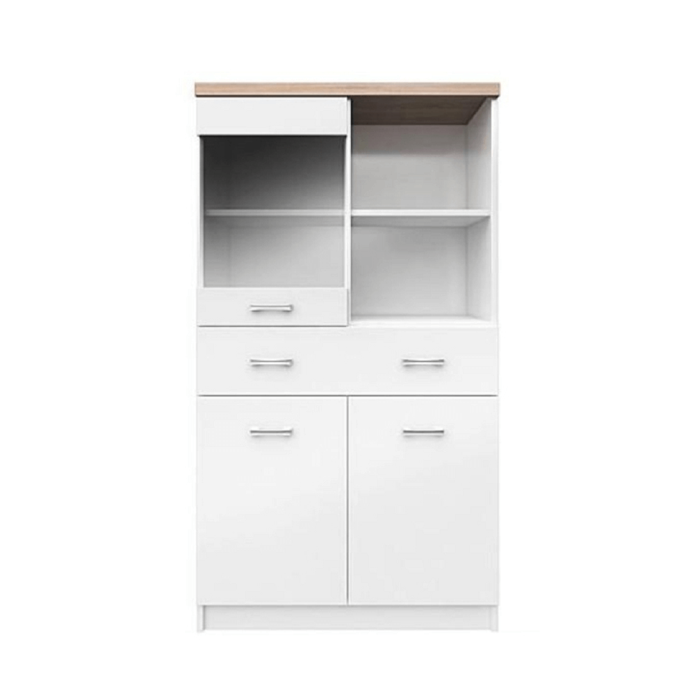 Vitrină 2D1W1S/80, alb/stejar sonoma, TOPTY TYP 02