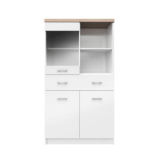 Vitrină 2D1W1S/80, alb/stejar sonoma, TOPTY TYP 02