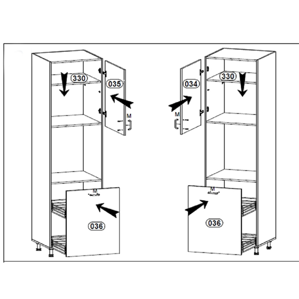 Dulap pentru alimente, alb/pin nordic, universal, ROYAL D60P