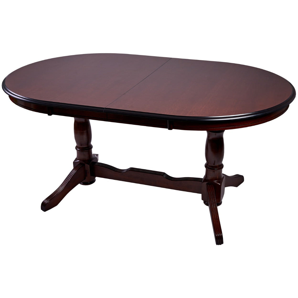 Masa extensibila Europa ovala lemn masiv 75 x 160/280 x 100 cm, wenge -8878