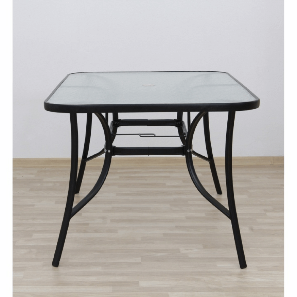 Masă dining, sticlă securizată/oţel, 150x90 cm, PASTER