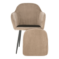 Fotoliu de design, catifea Velvet gri maroniu Taupe, ZIRKON